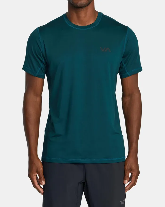 RVCA Short Sleeves Sport Vent Performance Tee Deep Sea 8211 Men