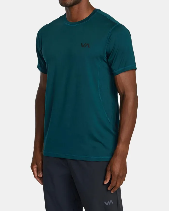 RVCA Short Sleeves Sport Vent Performance Tee Deep Sea 8211 Men