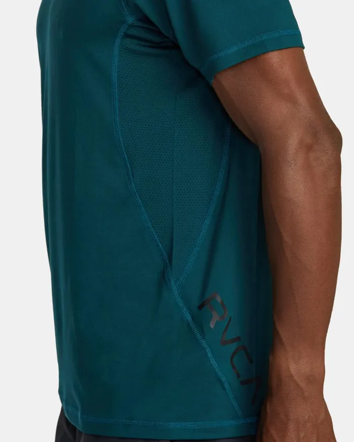 RVCA Short Sleeves Sport Vent Performance Tee Deep Sea 8211 Men