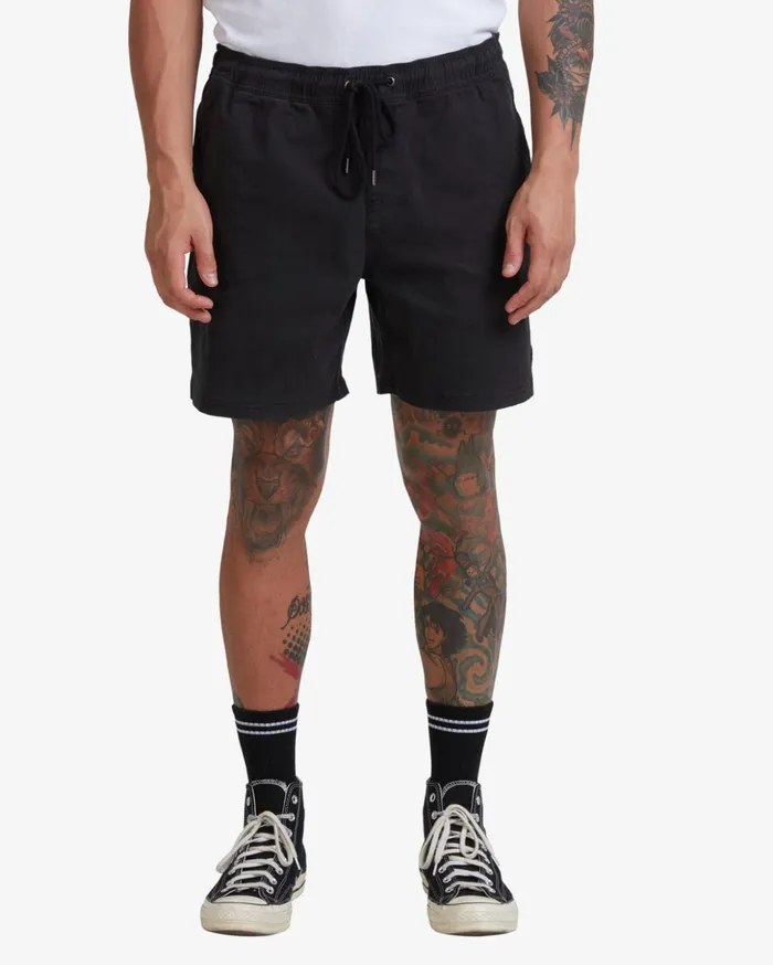 RVCA Shorts Hybrids Escape Elastic Waist Walkshorts 17 Black 8211 Men