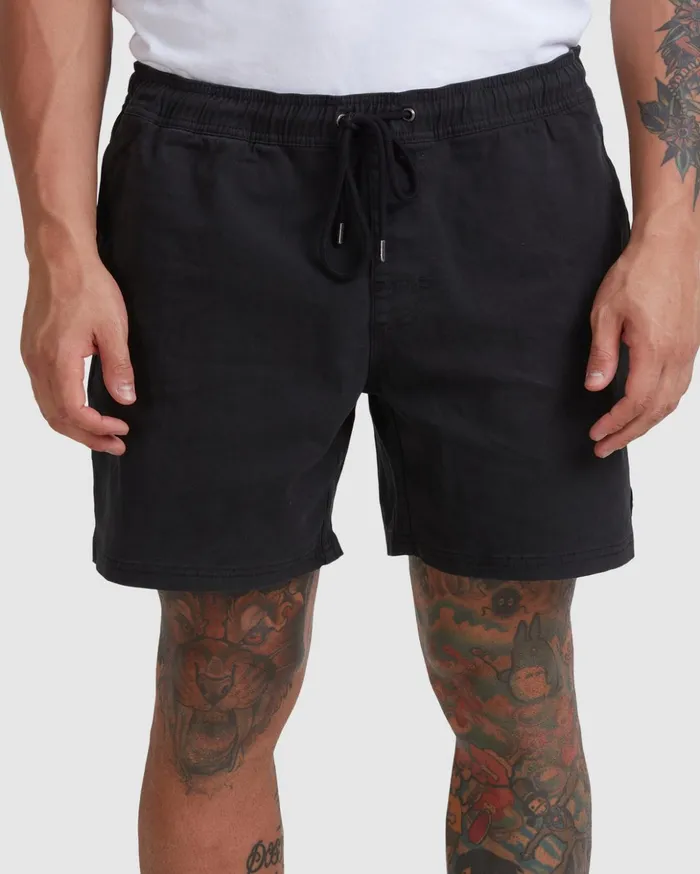 RVCA Shorts Hybrids Escape Elastic Waist Walkshorts 17 Black 8211 Men