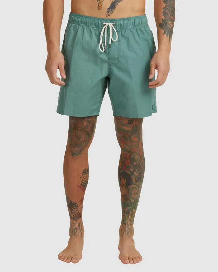 RVCA Shorts Hybrids Opposites Elastic Waist 2 Boardshorts 17034 New Spinach 8211 Men