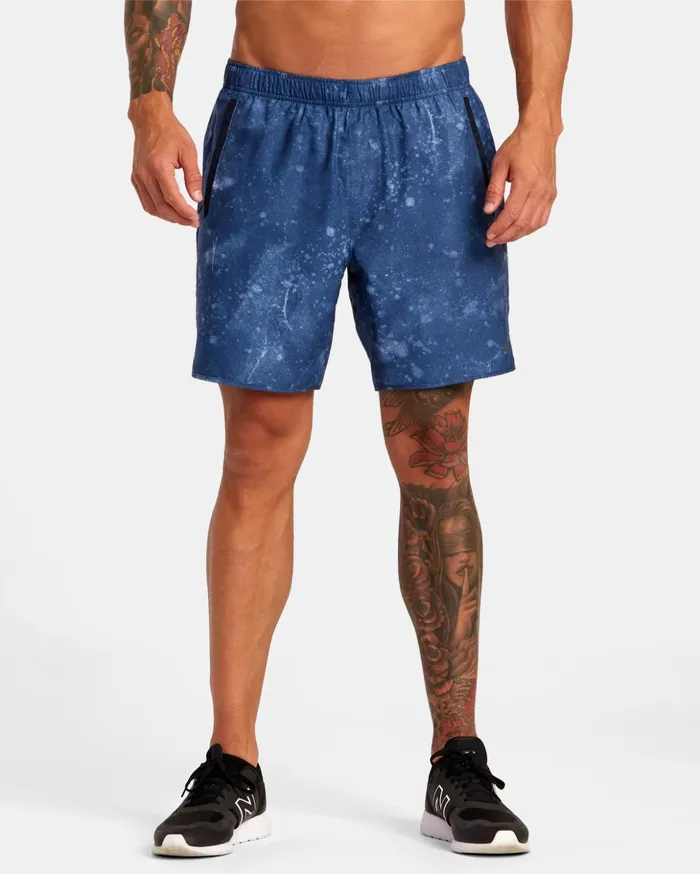 RVCA Shorts Hybrids Yogger IV Elastic Waist Shorts 17034 Indigo Tie Dye 8211 Men RVCA Shorts Hybrids Yogger IV Elastic Waist Shorts 17034 Indigo Tie Dye 8211 Men