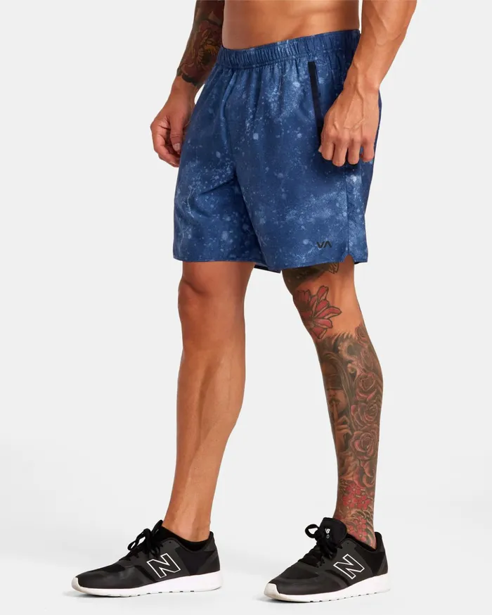 RVCA Shorts Hybrids Yogger IV Elastic Waist Shorts 17034 Indigo Tie Dye 8211 Men RVCA Shorts Hybrids Yogger IV Elastic Waist Shorts 17034 Indigo Tie Dye 8211 Men