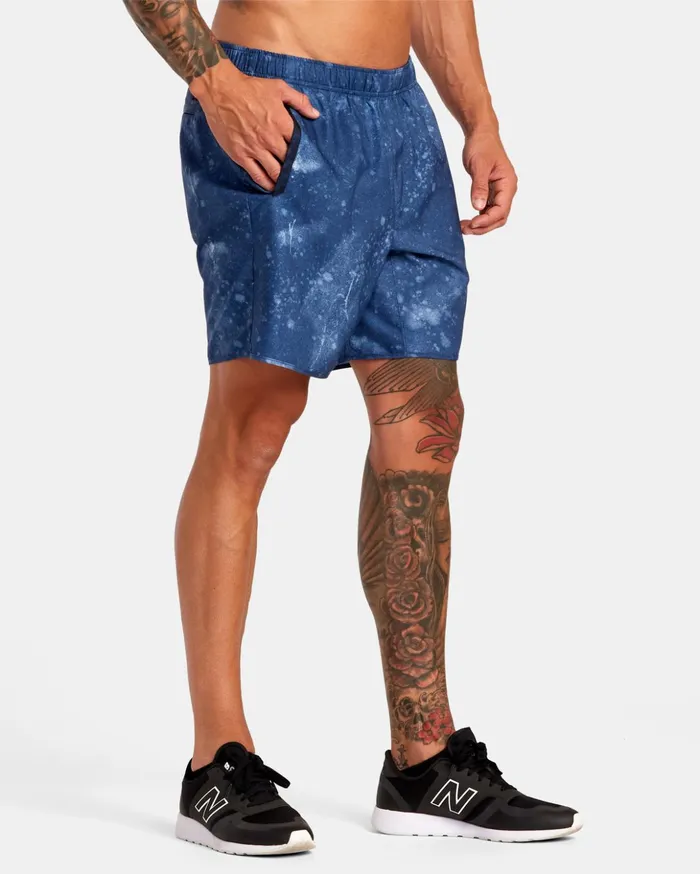 RVCA Shorts Hybrids Yogger IV Elastic Waist Shorts 17034 Indigo Tie Dye 8211 Men RVCA Shorts Hybrids Yogger IV Elastic Waist Shorts 17034 Indigo Tie Dye 8211 Men
