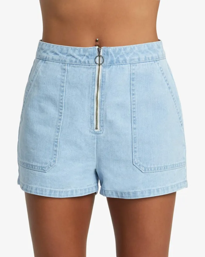 RVCA Shorts Skirts Goldie Denim Shorts Light Vintage Wash 8211 Women