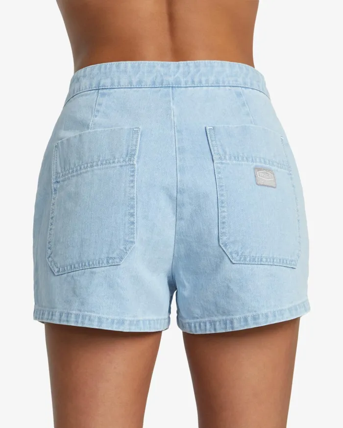 RVCA Shorts Skirts Goldie Denim Shorts Light Vintage Wash 8211 Women