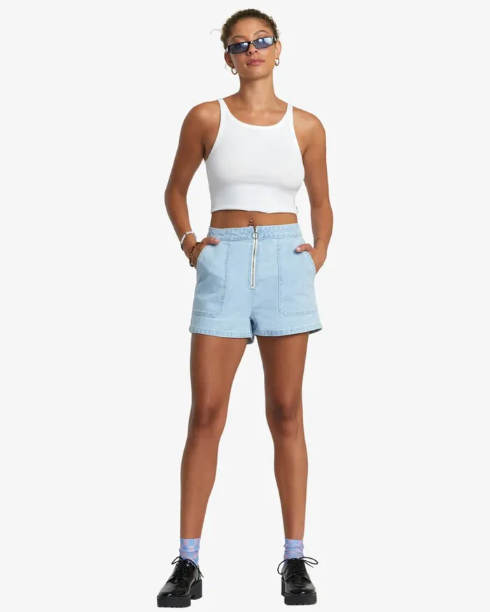 RVCA Shorts Skirts Goldie Denim Shorts Light Vintage Wash 8211 Women