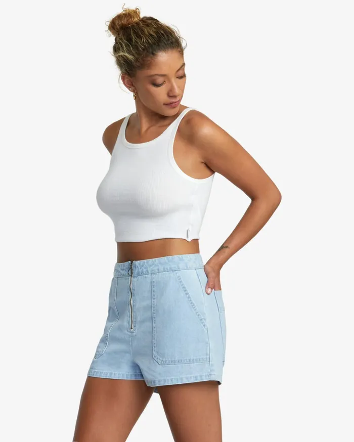 RVCA Shorts Skirts Goldie Denim Shorts Light Vintage Wash 8211 Women