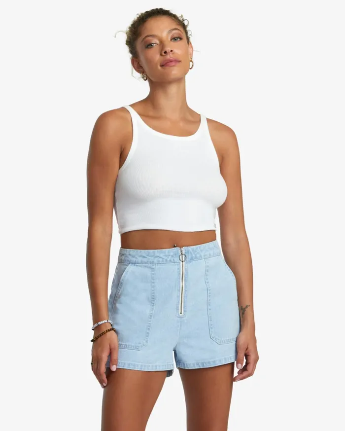 RVCA Shorts Skirts Goldie Denim Shorts Light Vintage Wash 8211 Women