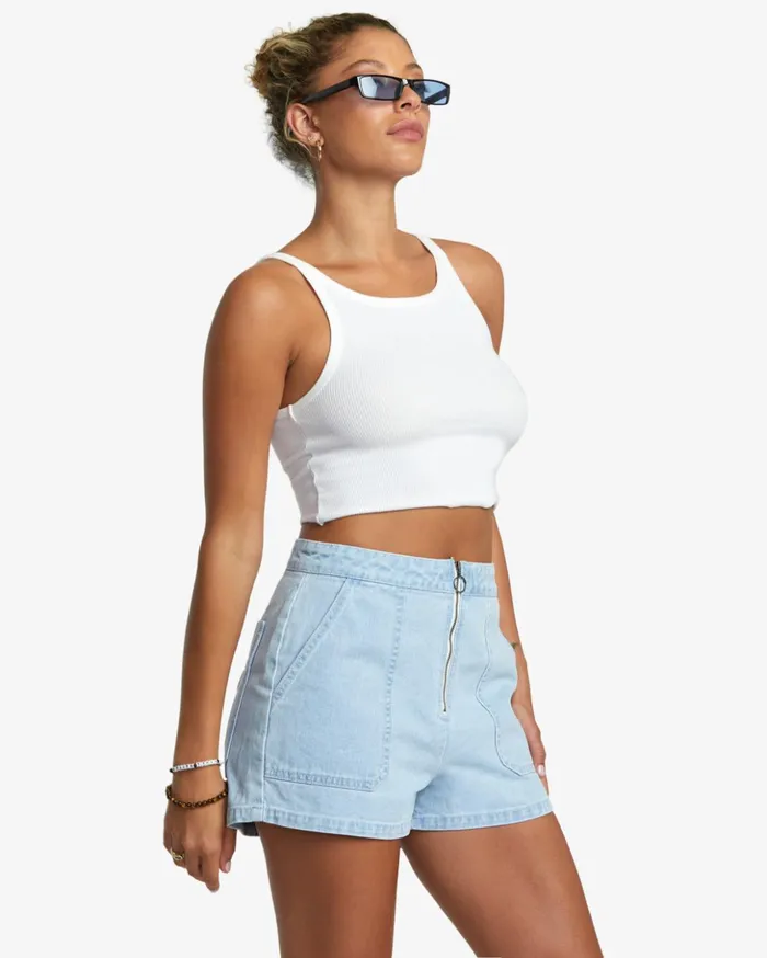 RVCA Shorts Skirts Goldie Denim Shorts Light Vintage Wash 8211 Women
