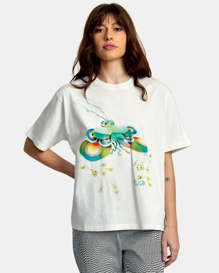 RVCA Tees Tanks Fly Guy Anyday TShirt Vintage White 8211 Women