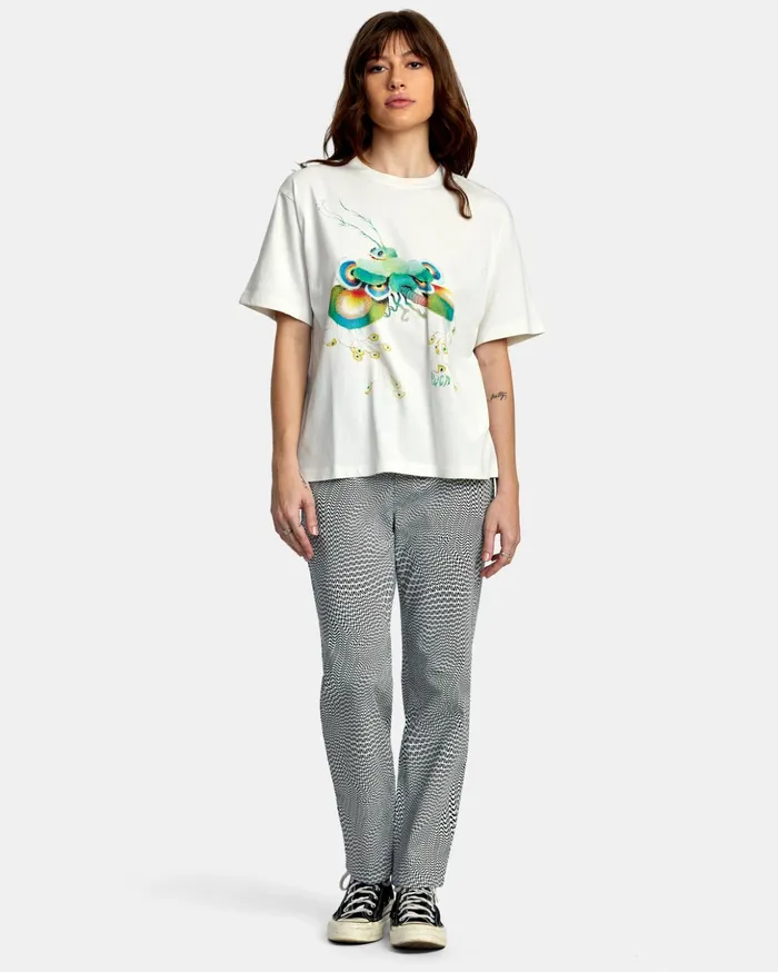 RVCA Tees Tanks Fly Guy Anyday TShirt Vintage White 8211 Women