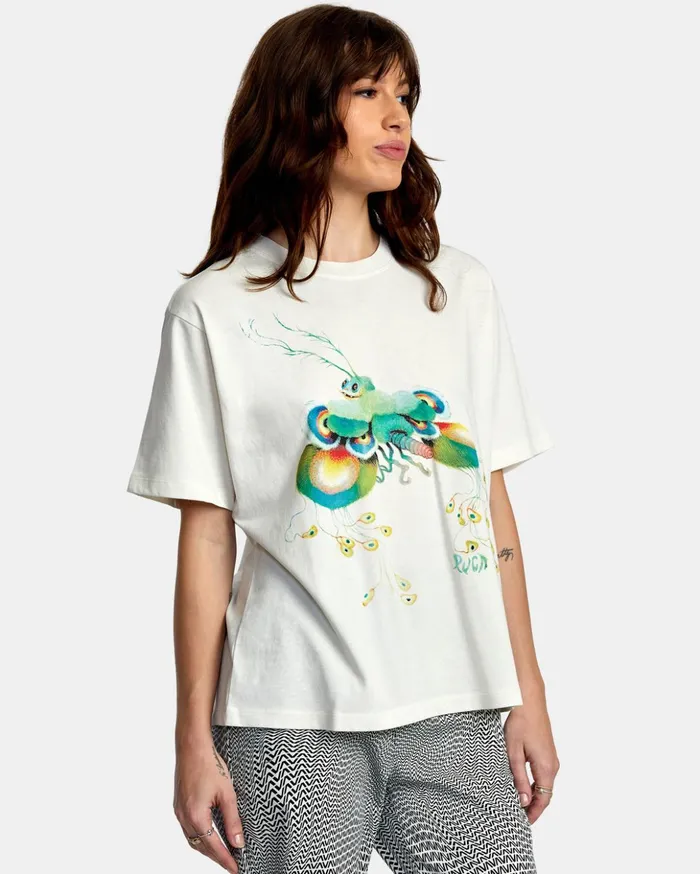 RVCA Tees Tanks Fly Guy Anyday TShirt Vintage White 8211 Women