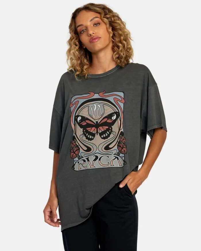 RVCA Tees Tanks Nouveau Tee Pirate Black 8211 Women