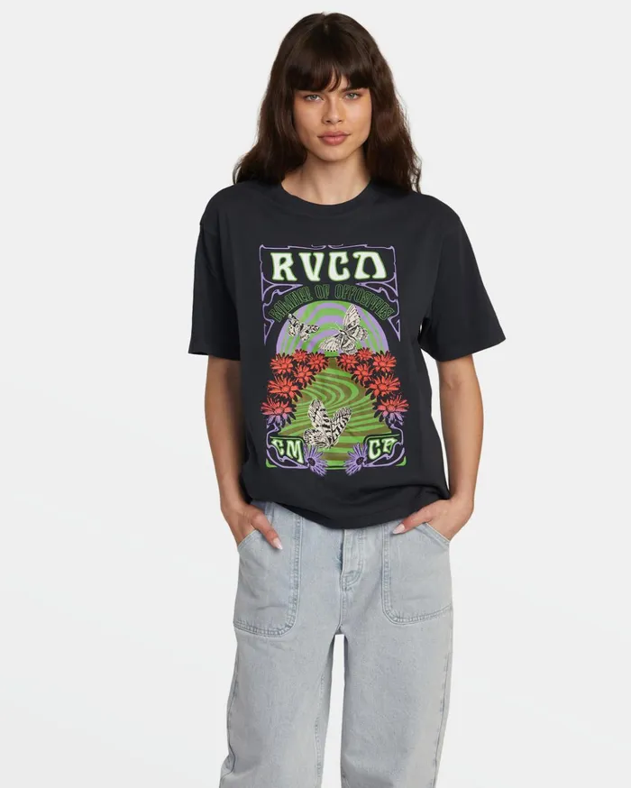 RVCA Tees Tanks Swirl Anyday TShirt Rvca Black 8211 Women