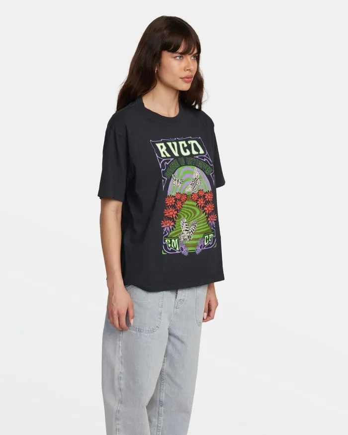 RVCA Tees Tanks Swirl Anyday TShirt Rvca Black 8211 Women