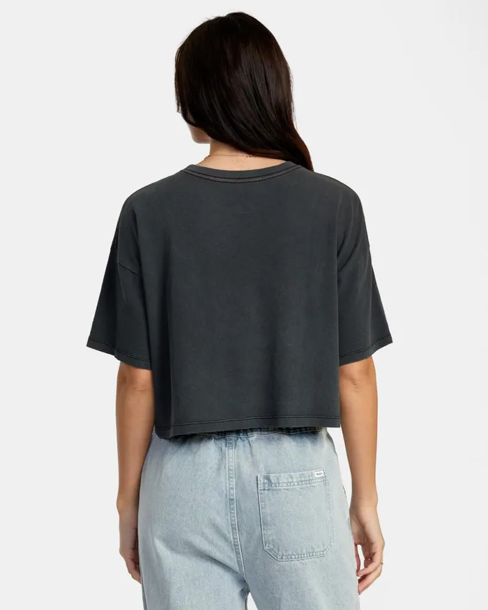 RVCA Tees Tanks Unearthed Tee Washed Black 8211 Women