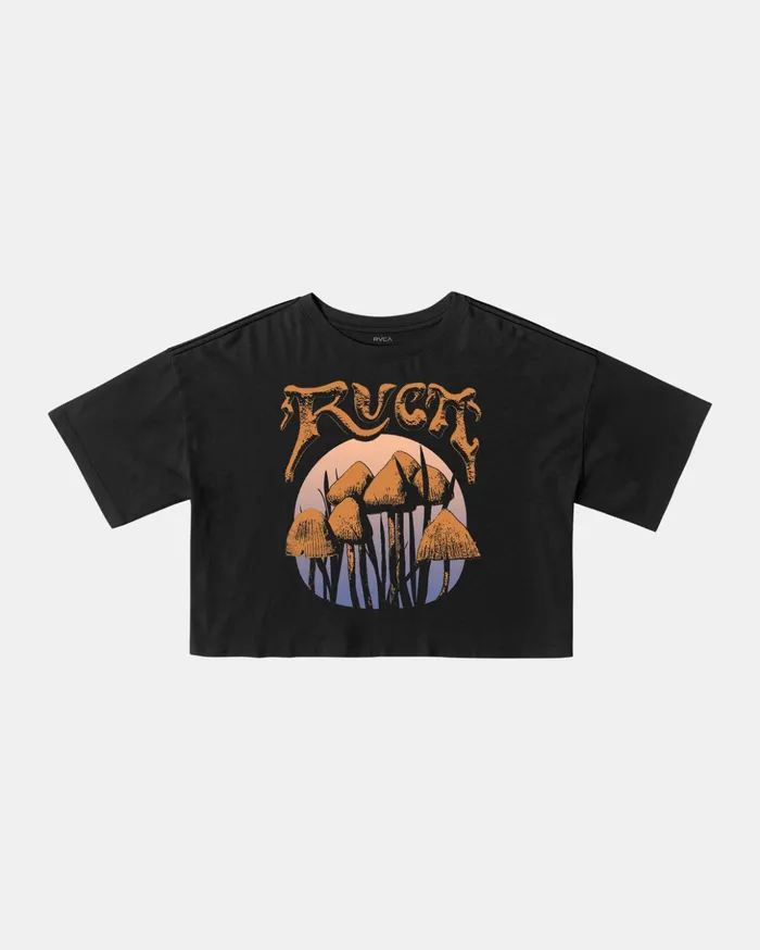 RVCA Tees Tanks Unearthed Tee Washed Black 8211 Women