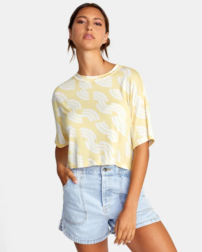 RVCA Tops Hooky Tee Mellow Yellow 8211 Women