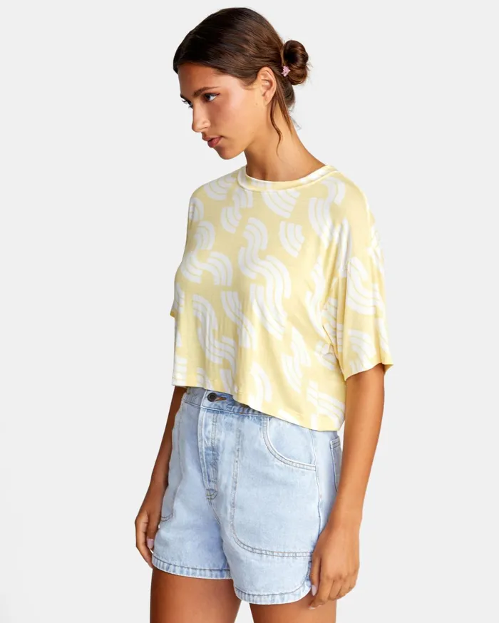 RVCA Tops Hooky Tee Mellow Yellow 8211 Women