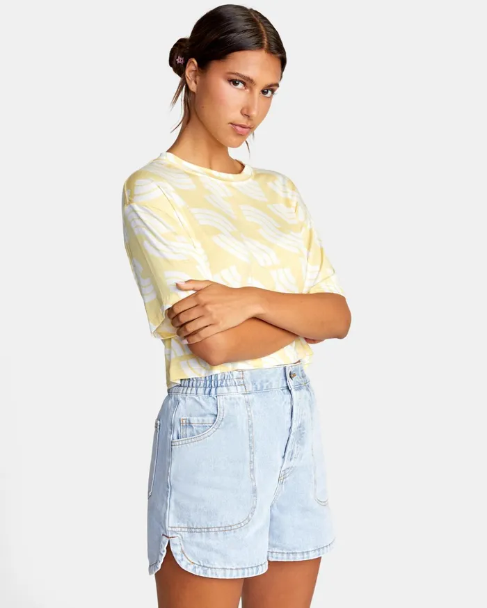 RVCA Tops Hooky Tee Mellow Yellow 8211 Women