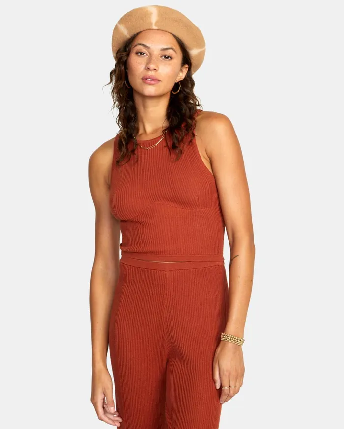 RVCA Tops Swerve Cropped Tank Top Arabian Spice 8211 Women