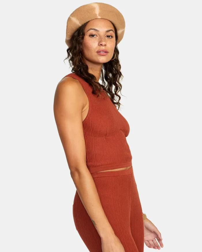 RVCA Tops Swerve Cropped Tank Top Arabian Spice 8211 Women