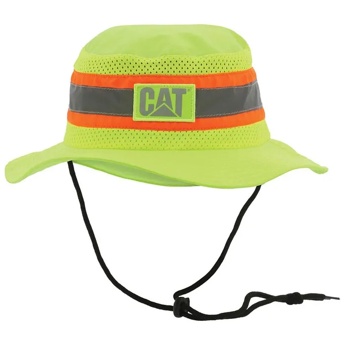 Safety Safari Hat Hivis Yellow MenWomen Cat Footwear Hats and Accessories