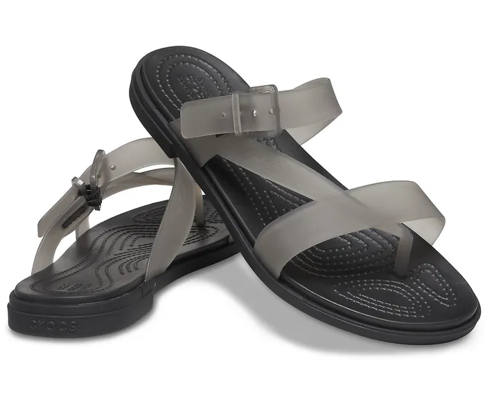 Sandals Crocs Women Crocs Tulum Translucent Toe Post Black