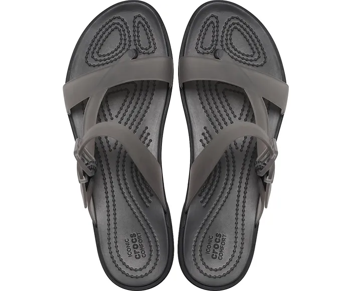 Sandals Crocs Women Crocs Tulum Translucent Toe Post Black