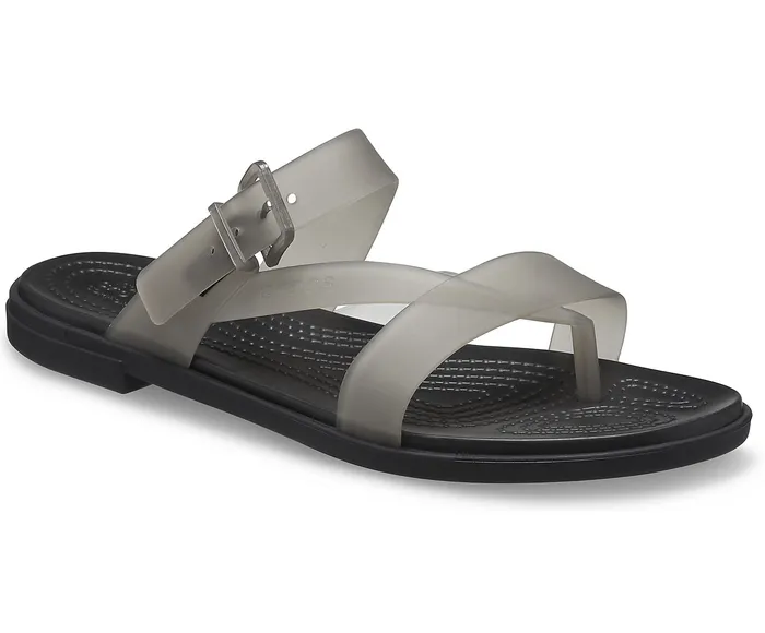 Sandals Crocs Women Crocs Tulum Translucent Toe Post Black
