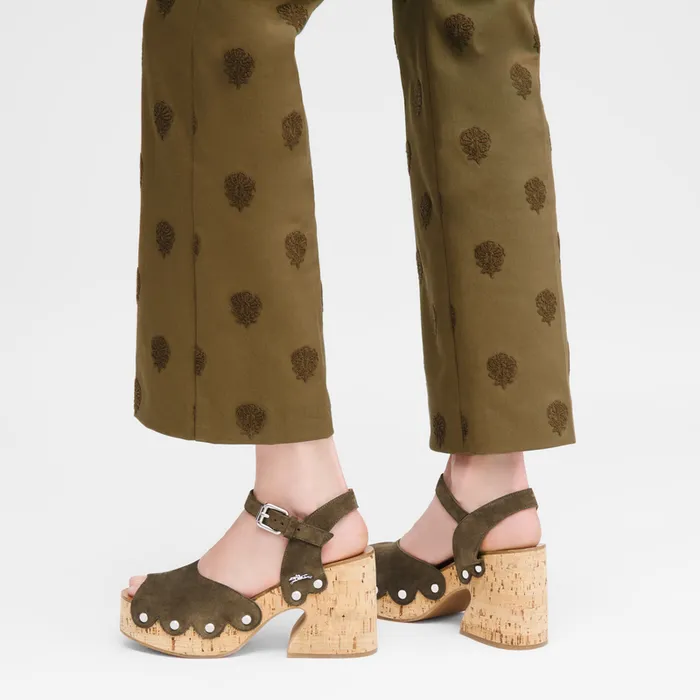 SandalsHeels Women La Cigale Sandals Olive Longchamp