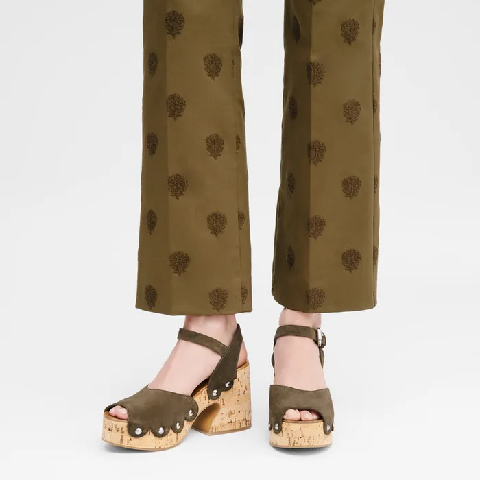 SandalsHeels Women La Cigale Sandals Olive Longchamp