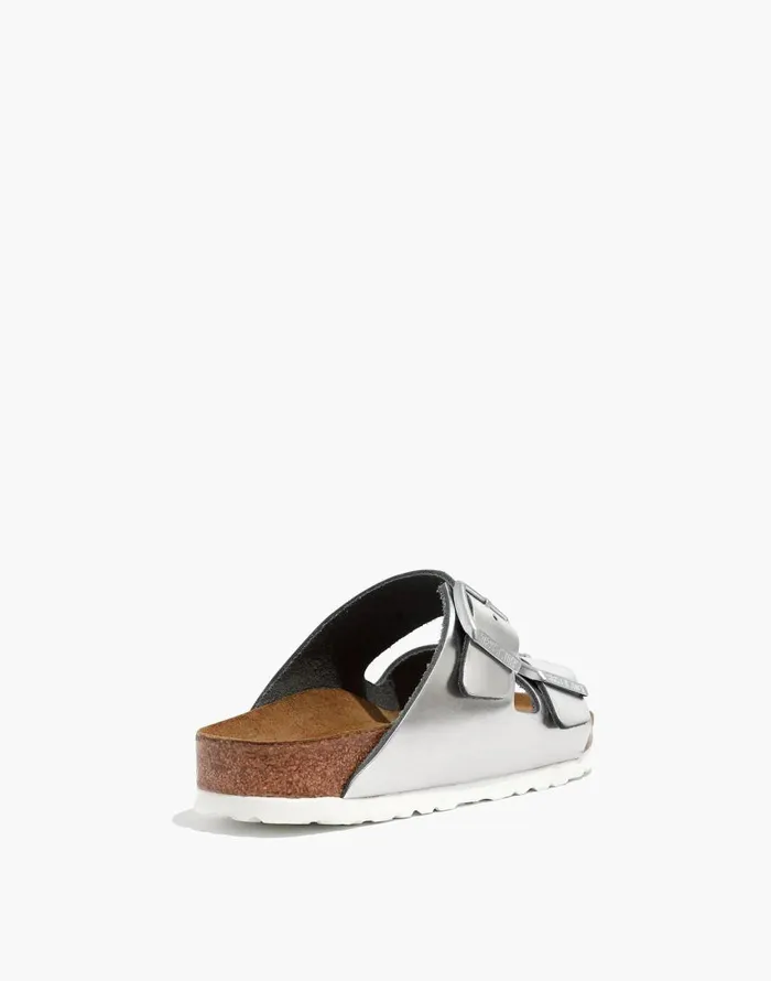 Sandals Women Madewell Birkenstock Arizona Sandals In Leather Silver