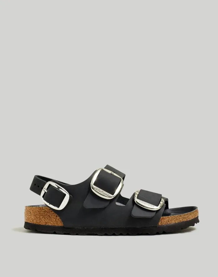 Sandals Women Madewell Birkenstock Big Buckle Milano Sandals Black