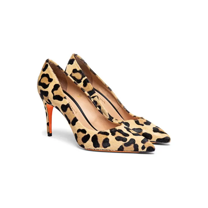 Santoni AnimalPrint Cavallino HighHeel Pump Women Pumps and Heels
