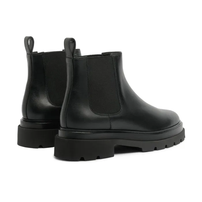 Santoni Black Leather Chelsea Boot Women Boots and Ankle Boots