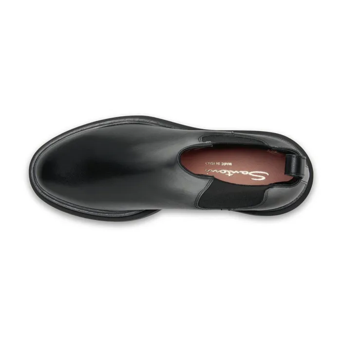 Santoni Black Leather Chelsea Boot Women Boots and Ankle Boots