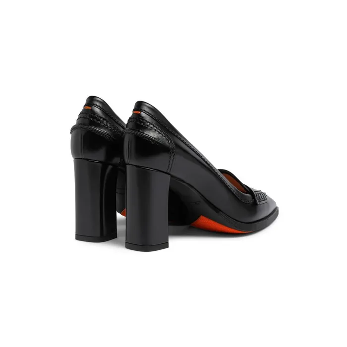 Santoni Black Leather HighHeel Pump Women Pumps and Heels