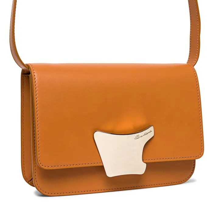 Santoni Brown Leather Crossbody Bag Women Bags