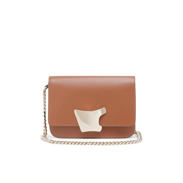 Santoni Brown Leather Crossbody Bag Women Bags