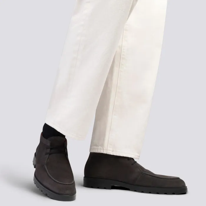 Santoni Grey Suede Desert Boot Men Boots
