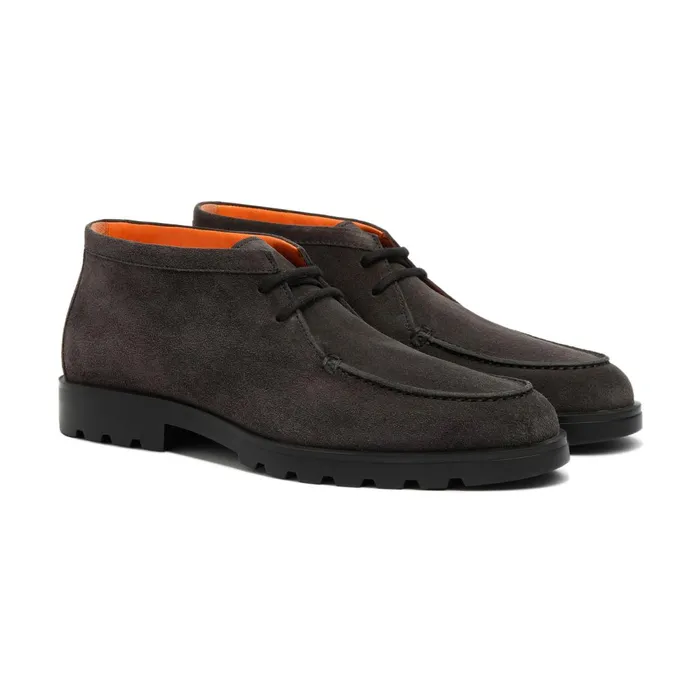 Santoni Grey Suede Desert Boot Men Boots