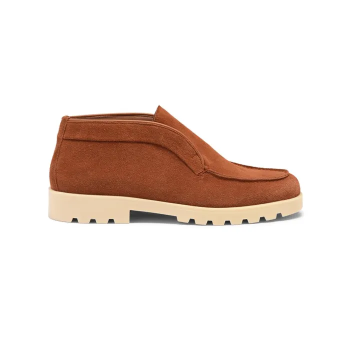 Santoni Orange Suede Desert Boot Women Boots and Ankle Boots