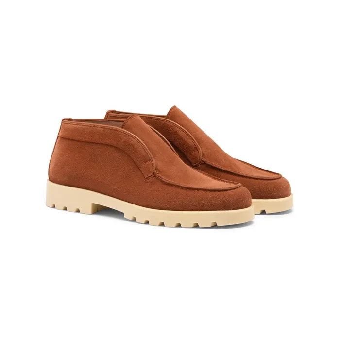 Santoni Orange Suede Desert Boot Women Boots and Ankle Boots