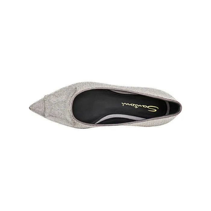 Santoni Silver Strass Ballet Flat Women Flats Shoes