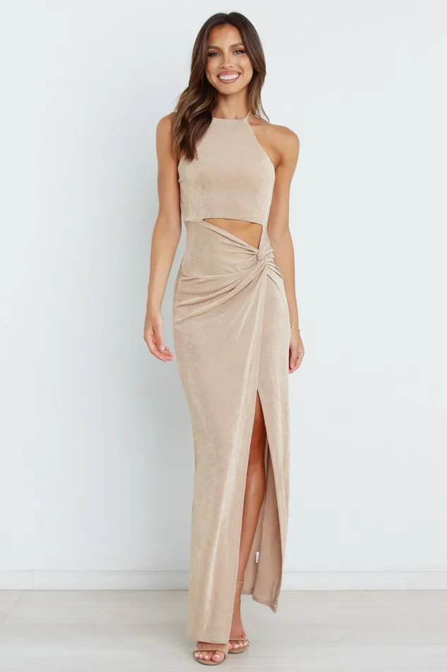 Scarlette Dress Gold Event Dresses Petal and Pup Women