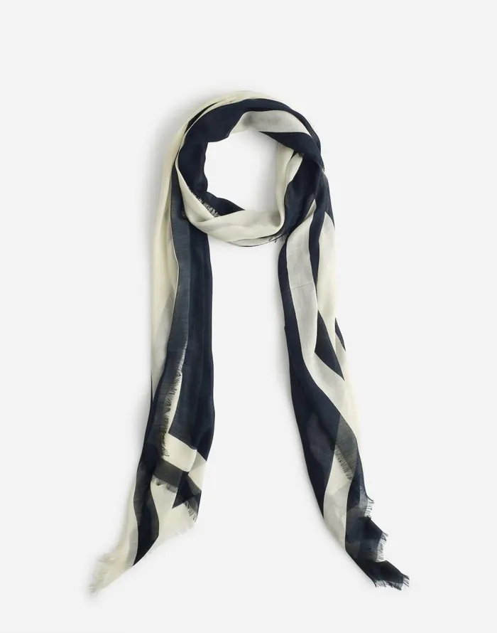 Scarves Women Madewell Skinny Wool Scarf Striped Geo Long True Black