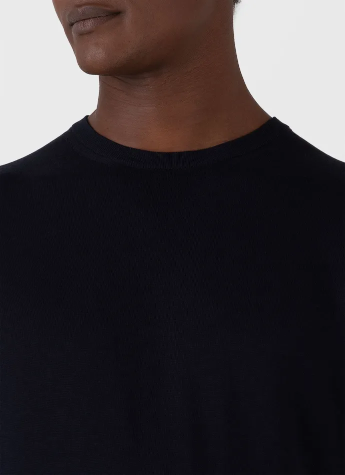 Sea Island Cotton Knit Tshirt Light Navy Men Tshirts ussunspel